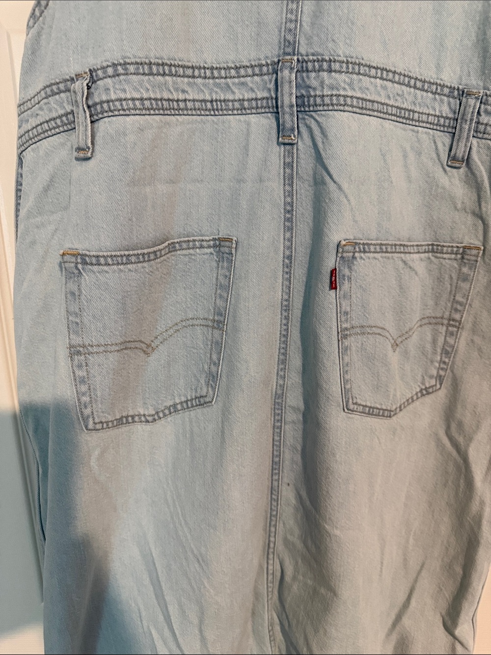 Levi's Light Blue Denim Overall Dress with Bib Pocket - Picture 7 of 8